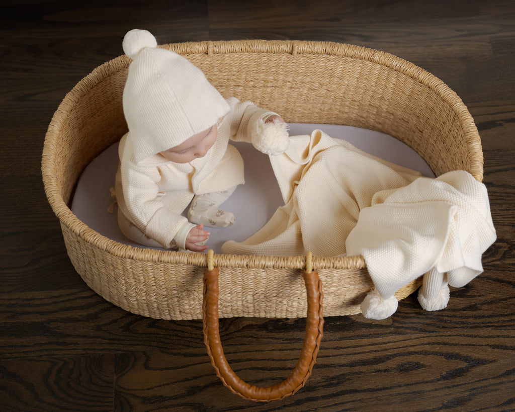 Ivory Knit Stroller Blanket