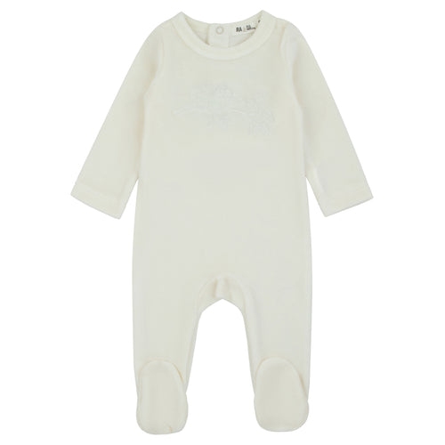 Bird Motif Footie White