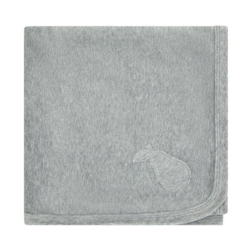 Pear Motif Blanket Grey