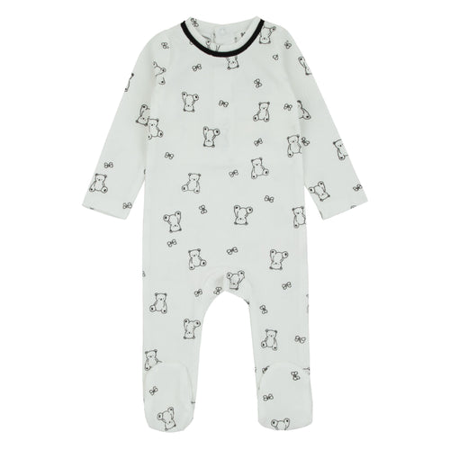Modal Bear Print Footie White
