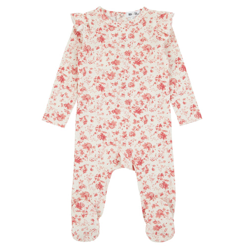 All Over Floral Footie Red