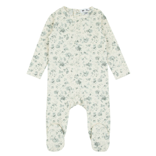 All Over Floral Footie Sea Green