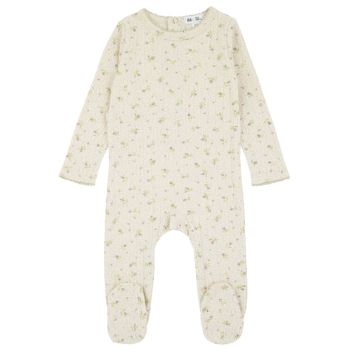 Floral Pointelle Footie Lilac