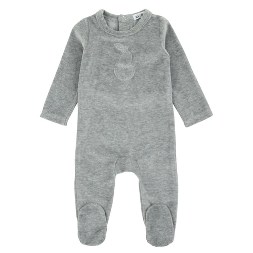Pear Motif Footie Grey