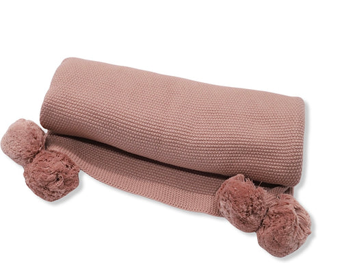 Mauve Knit Stroller Blanket