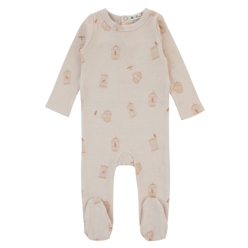 PRINTED FOOTIE - BIRD CAGE