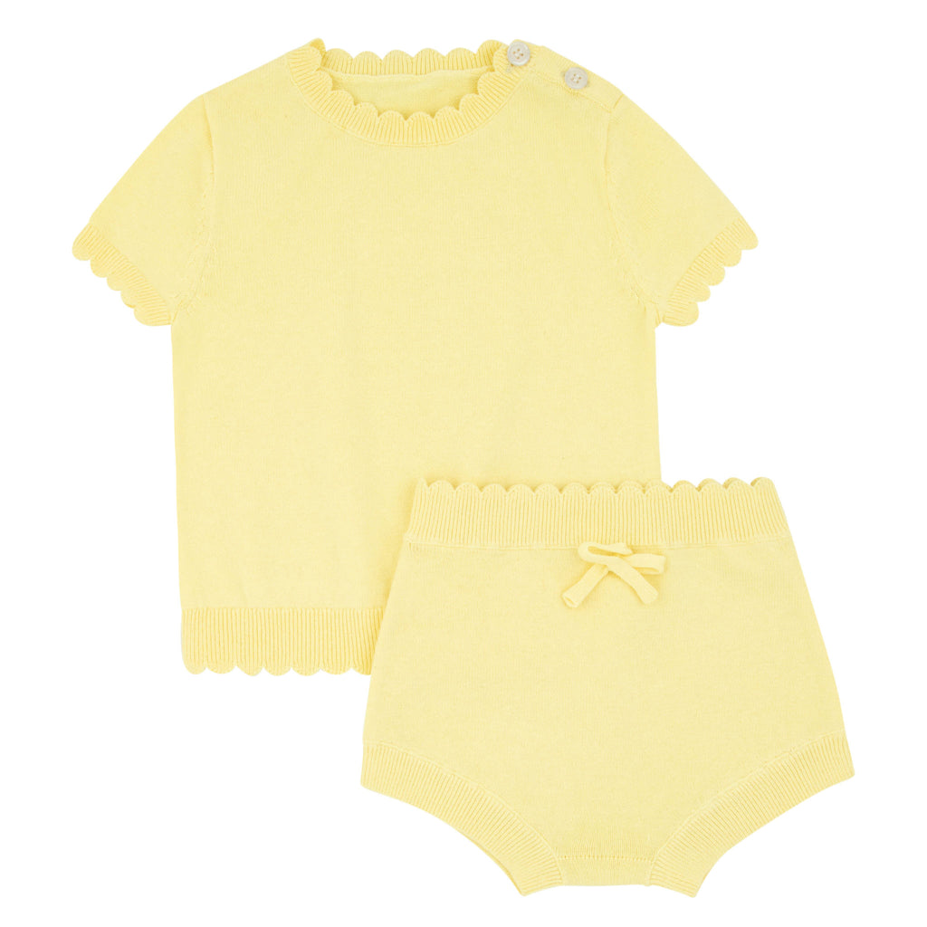 Thin Knit  Scalloped Bloomer Set