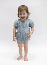 Load image into Gallery viewer, Front Pleat Denim Girls Romper