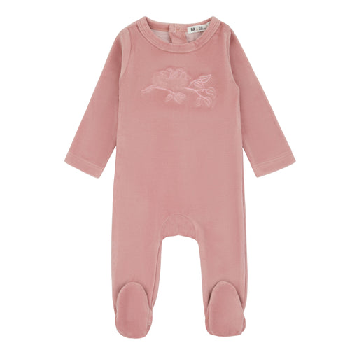 Bird Motif Footie Pink