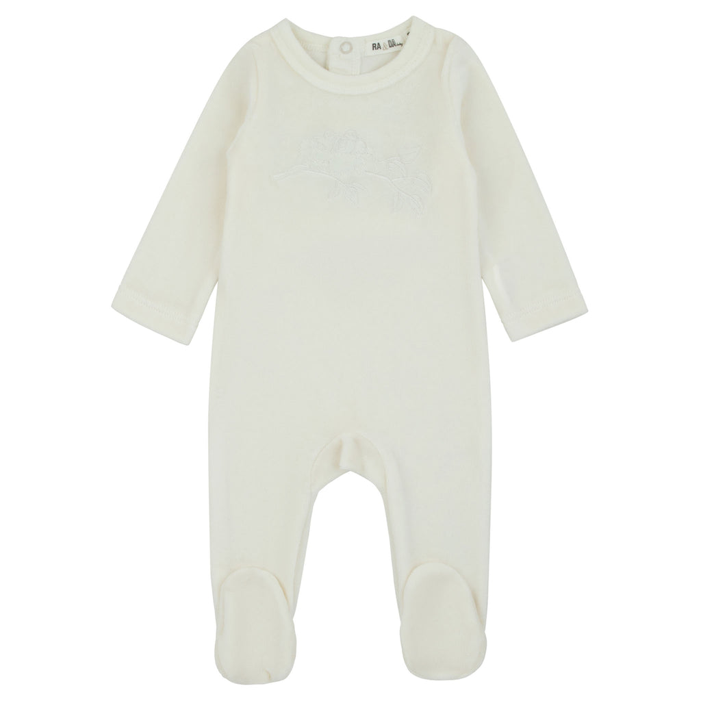 Bird Motif Footie White