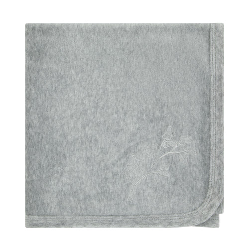 Bird Motif Blanket Grey