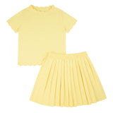 Thin Knit Pleated Skirt Set