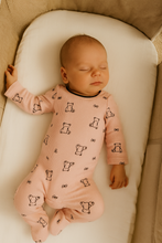 Load image into Gallery viewer, Modal Bear Print Footie Pink