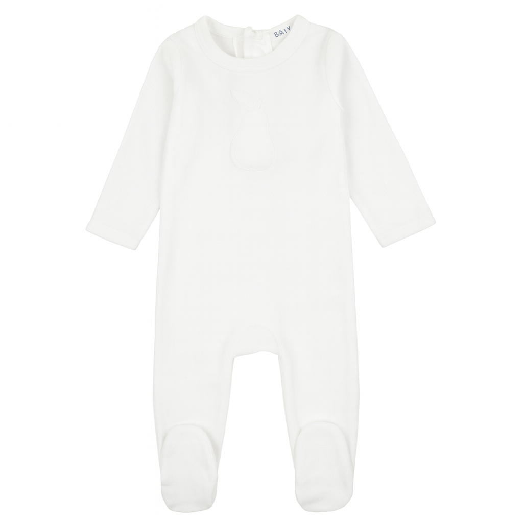 Pear Motif Footie White