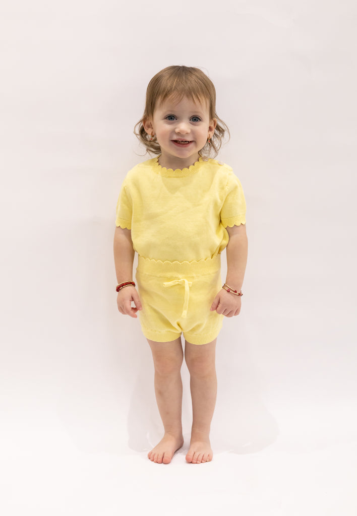 Thin Knit  Scalloped Bloomer Set