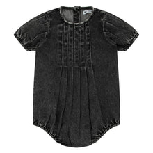 Load image into Gallery viewer, Front Pleat Denim Girls Romper