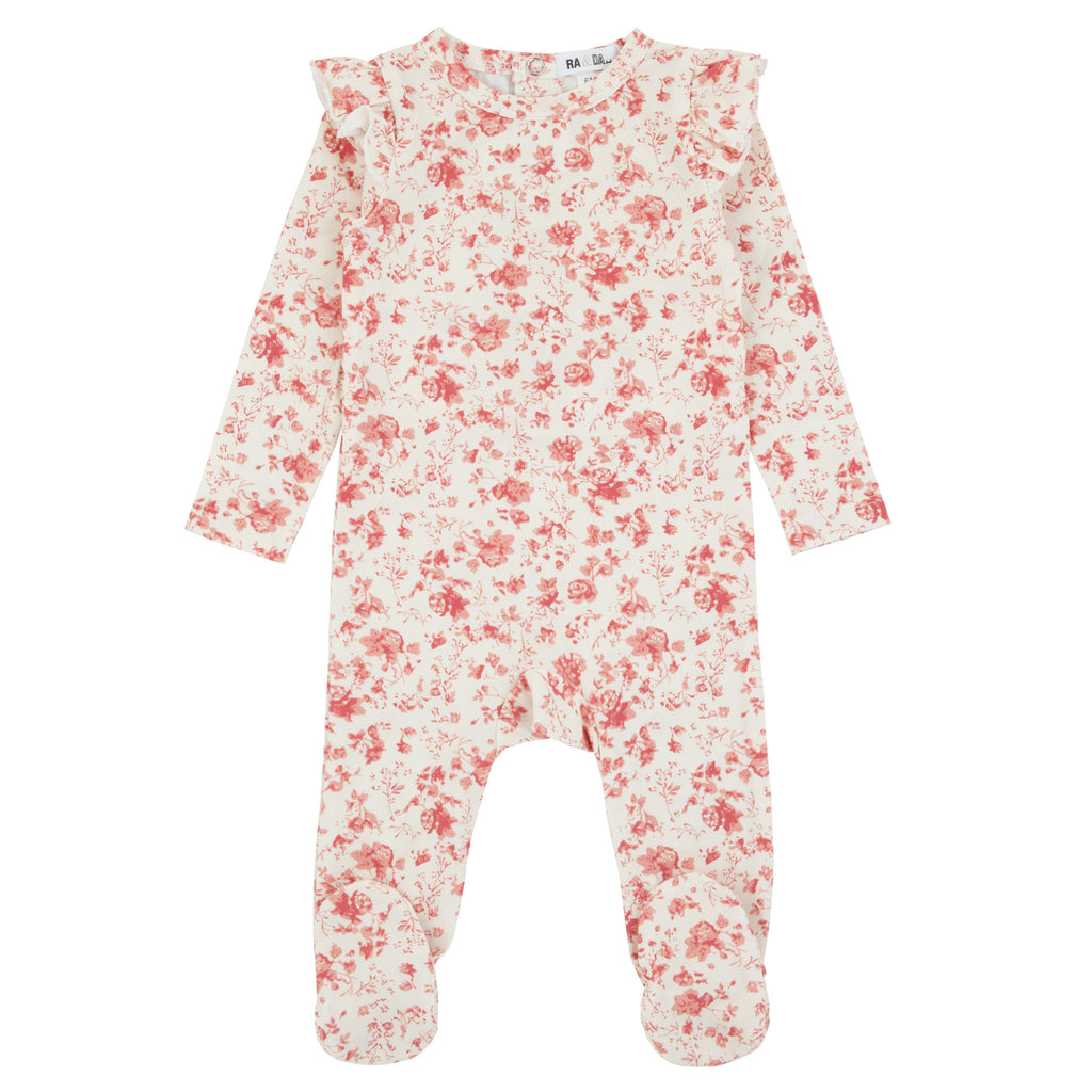All Over Floral Footie Red