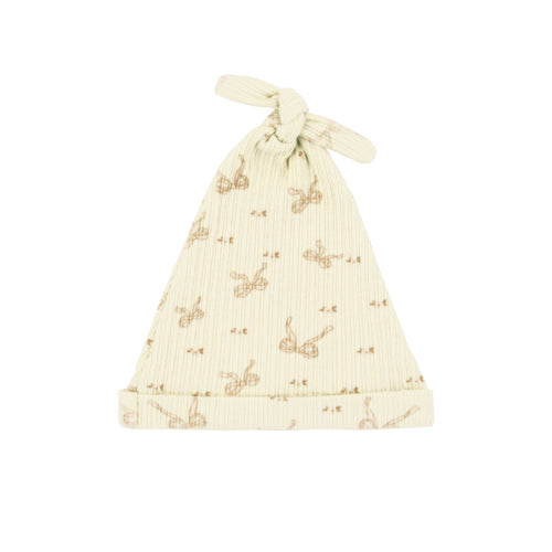 Mock Wrap Bow Print Hat Neutral
