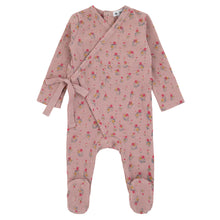 Load image into Gallery viewer, Mock Wrap Waffle Footie Pink