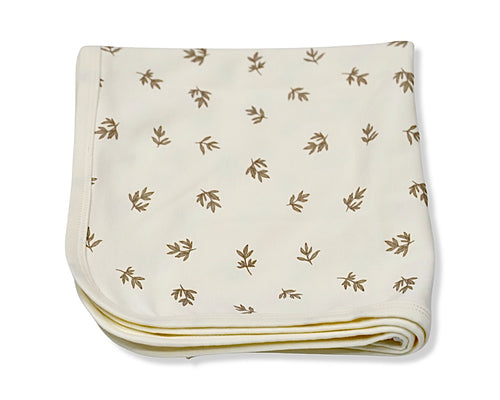 Spring Leaf Print Blanket