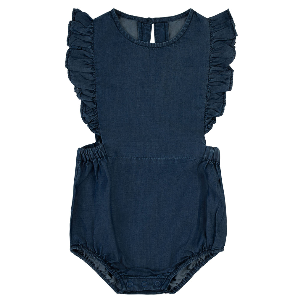 Ruffle Denim Romper