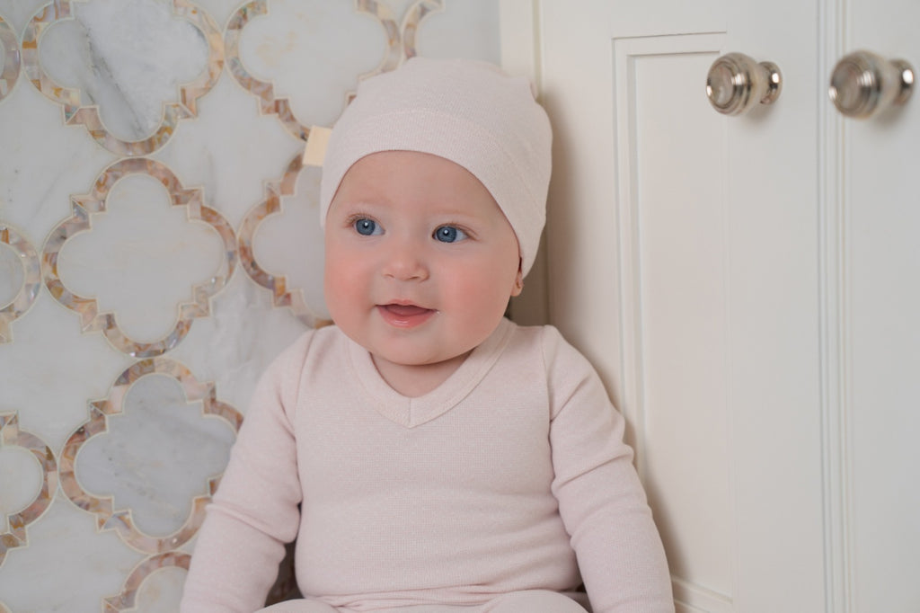 BRUSHED RIBBED BLANKET - BLUSH CLOUD