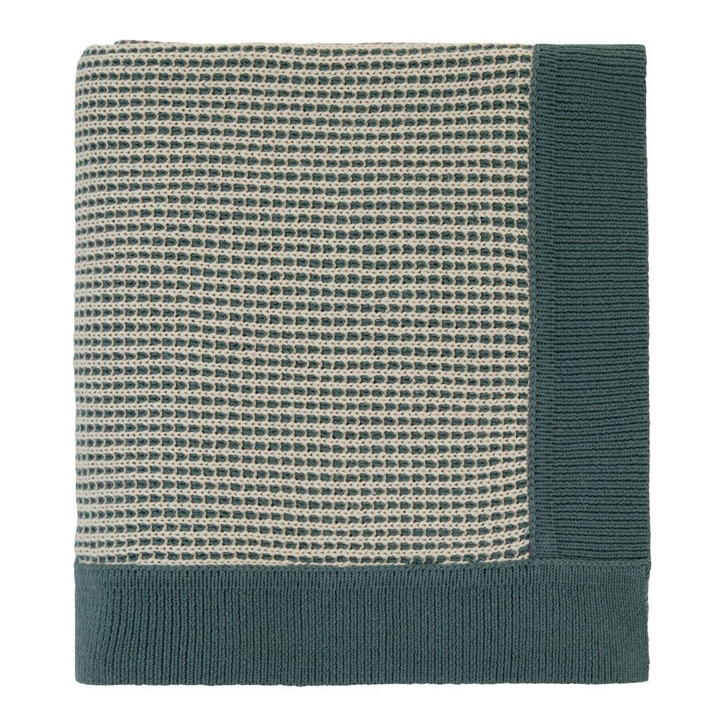 GRID KNIT STROLLER BLANKET - PINE